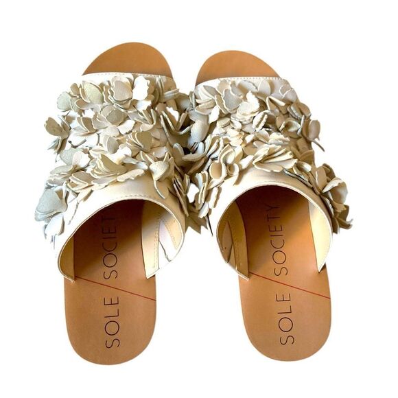 Sole Society Women's Cream Wedge Sandals Size 7.5 - Picture 11 of 12